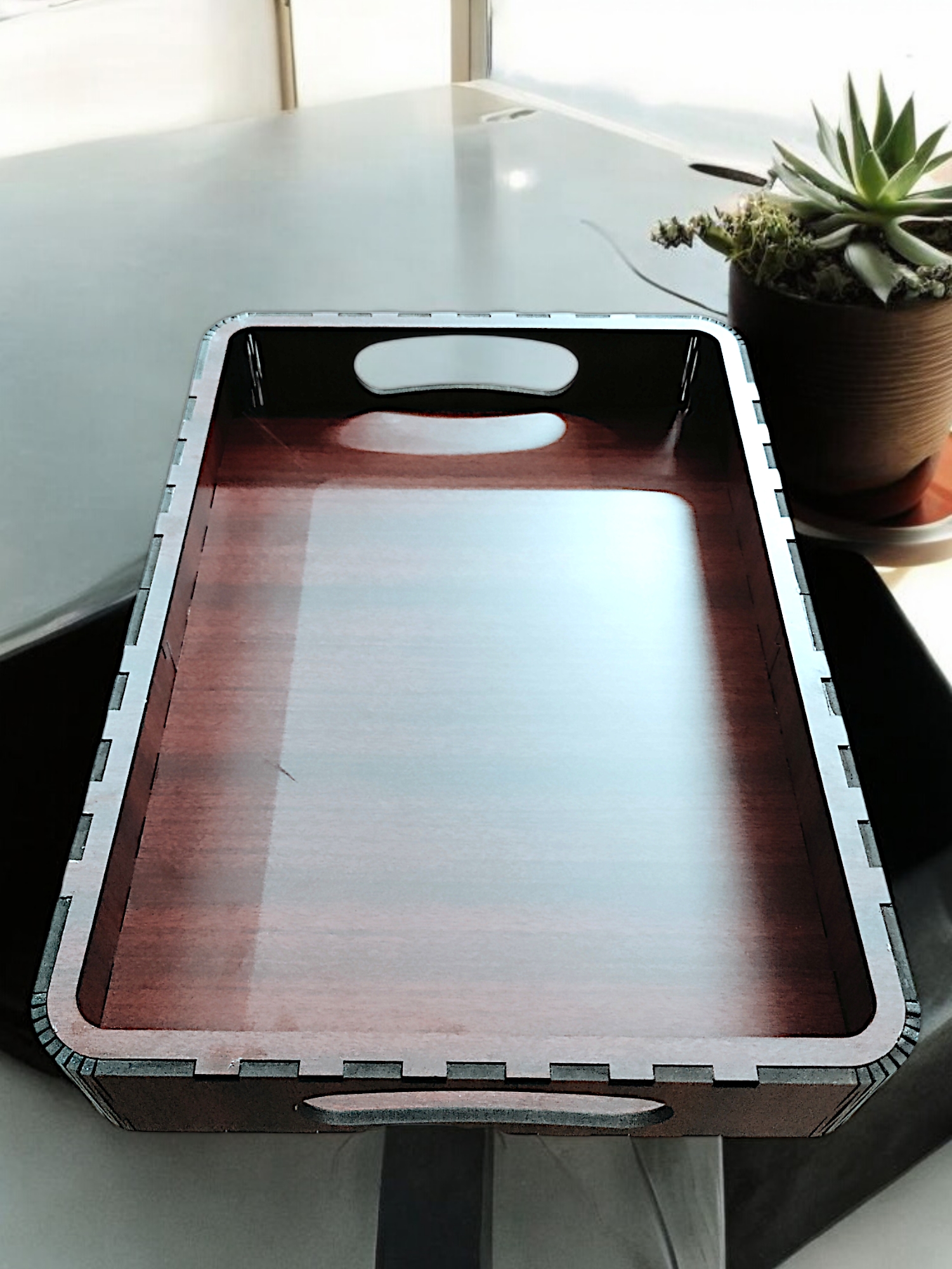 Elegant Wooden Tray Set of 2 – Stylish & Durable Wooden Trays for Dining & Serving - Image 4