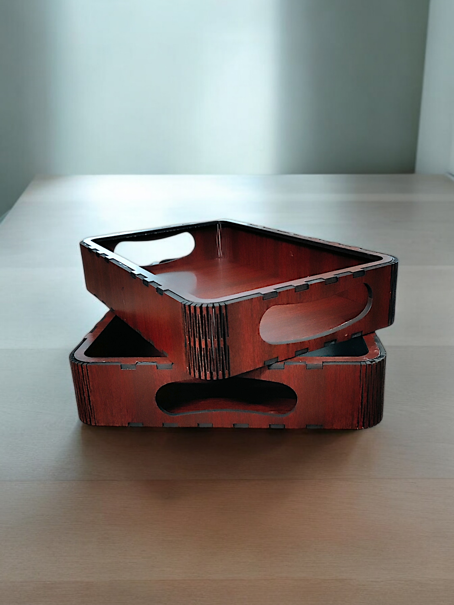 Elegant Wooden Tray Set of 2 – Stylish & Durable Wooden Trays for Dining & Serving - Image 2