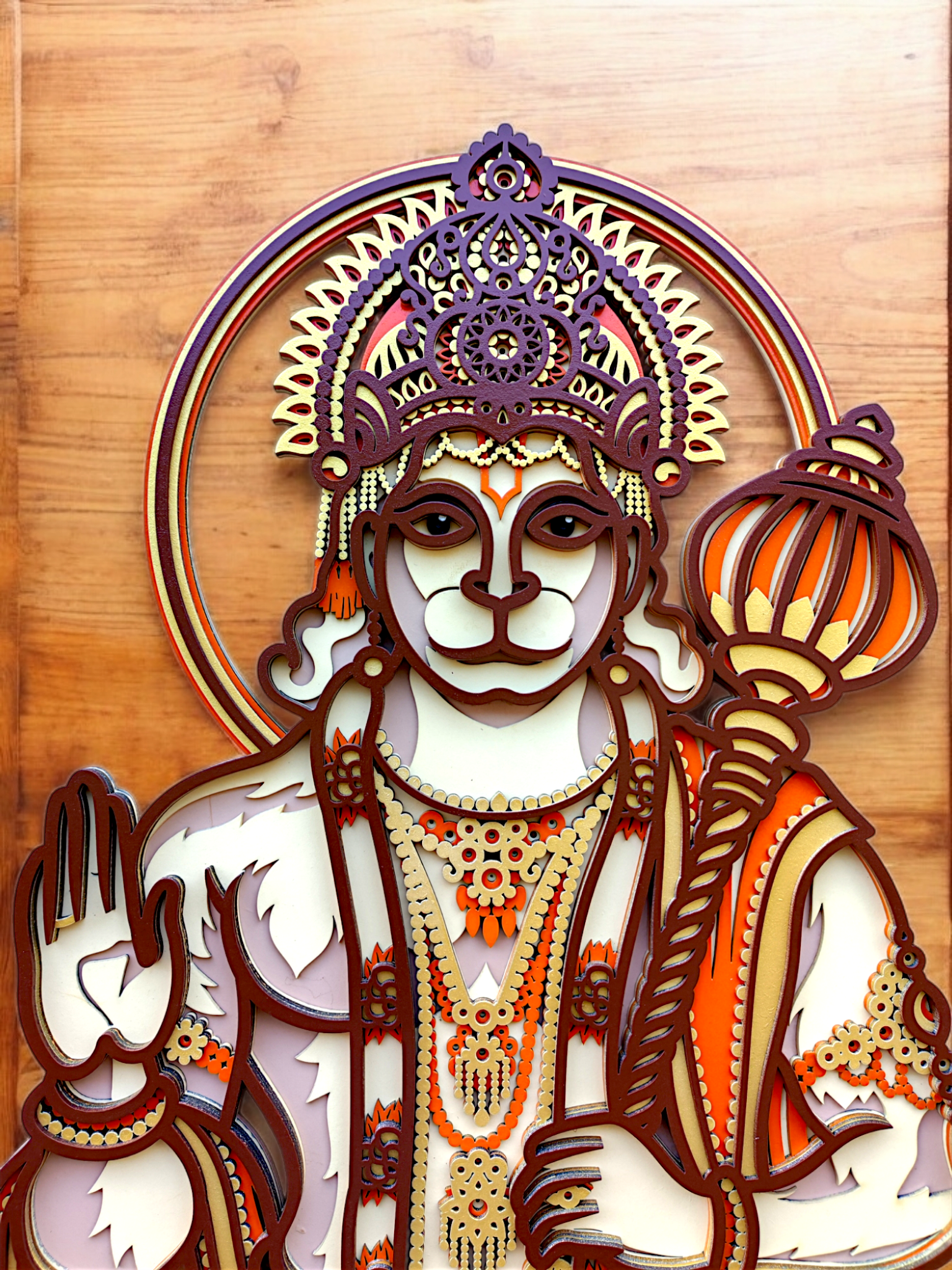 "Divine Hanuman Ji – Multilayer Wall Art" - Image 3