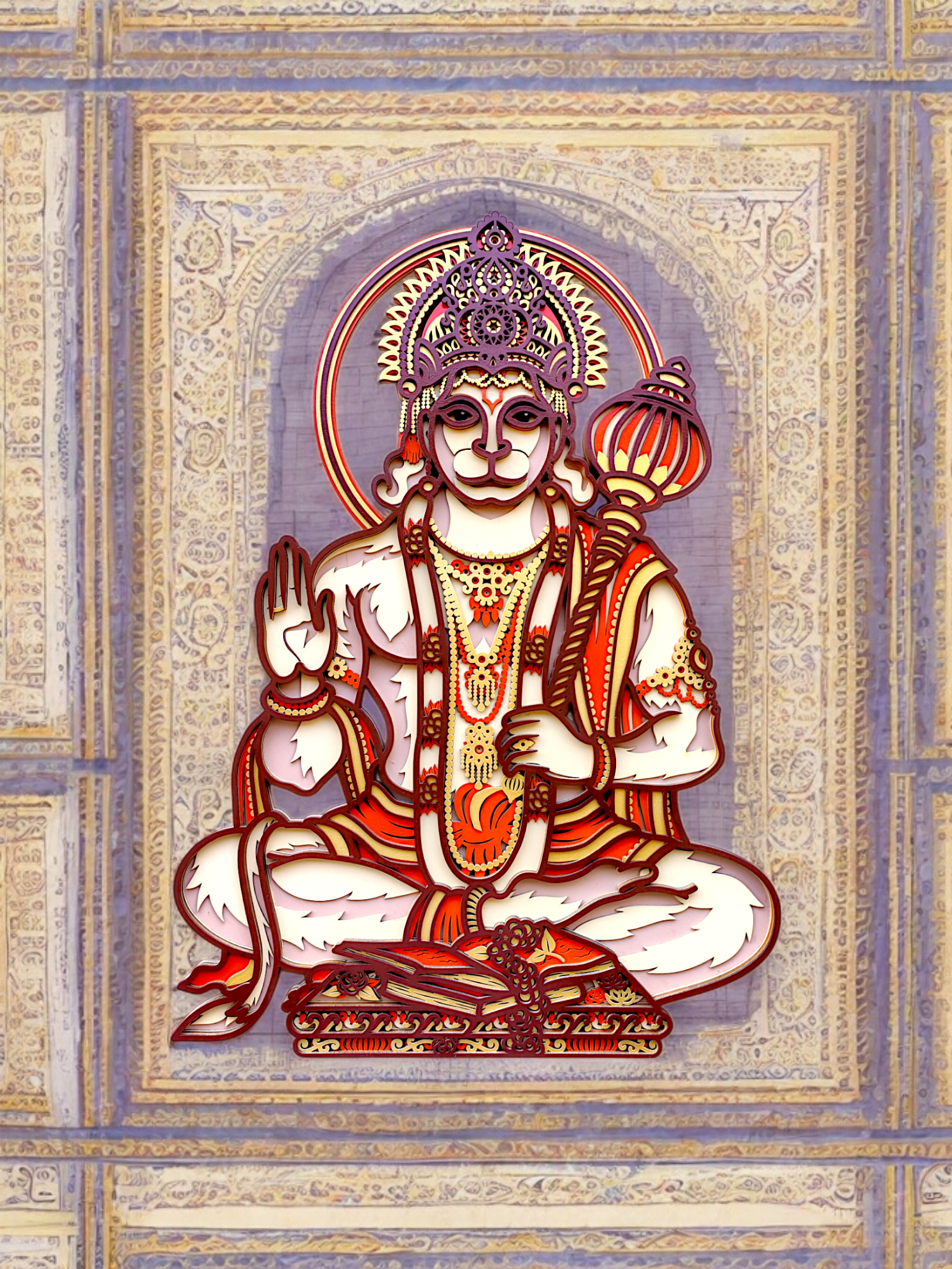"Divine Hanuman Ji – Multilayer Wall Art" - Image 5
