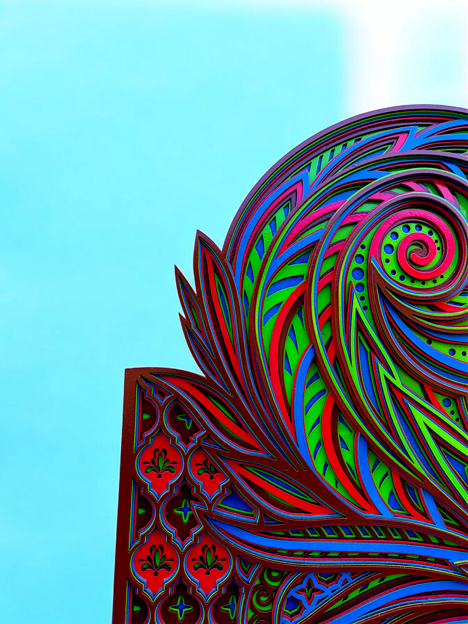 "Feather Mandala Serenity – Multilayer Wall Art" - Image 3