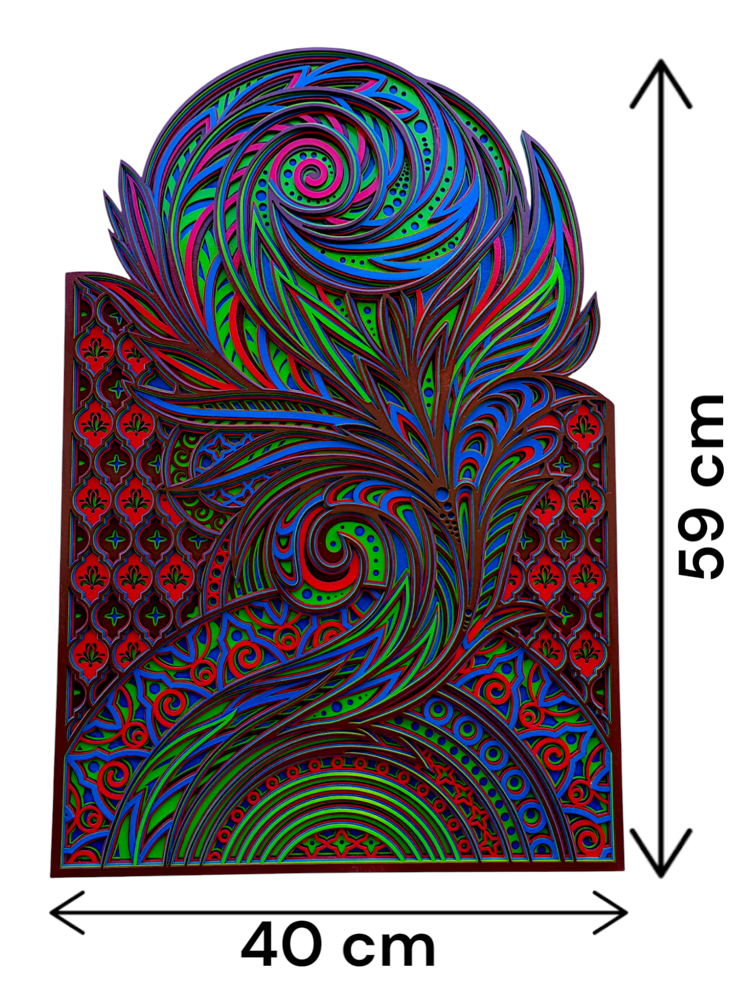 "Feather Mandala Serenity – Multilayer Wall Art" - Image 7