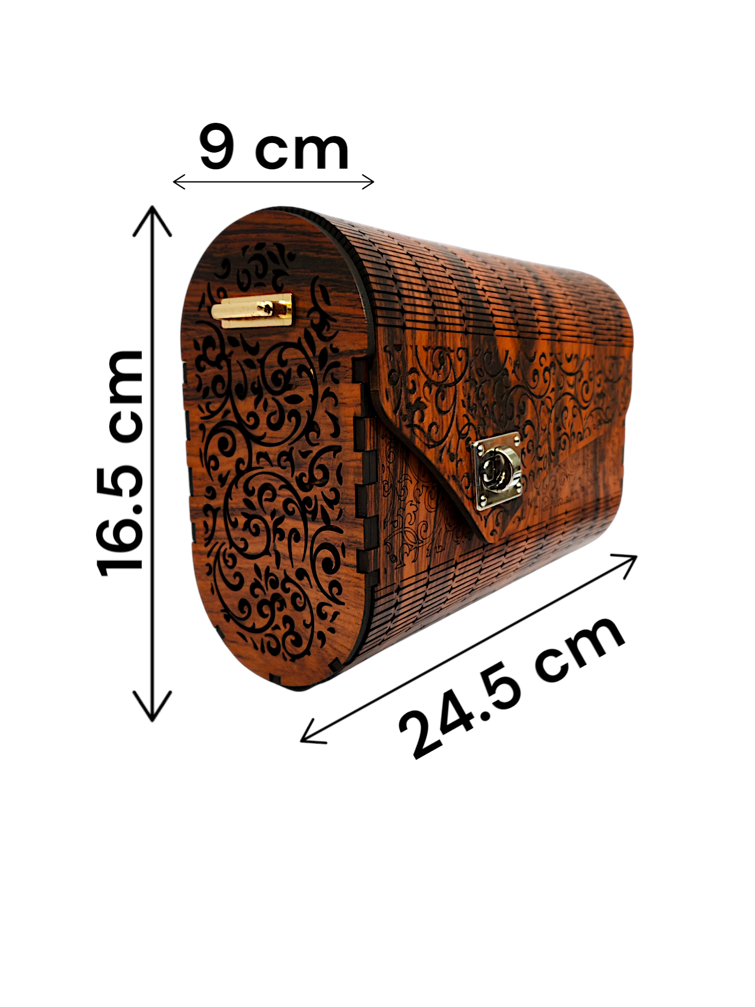 Elegant Wooden Purse – Handcrafted Wooden Handbag Dark Brown - Image 3