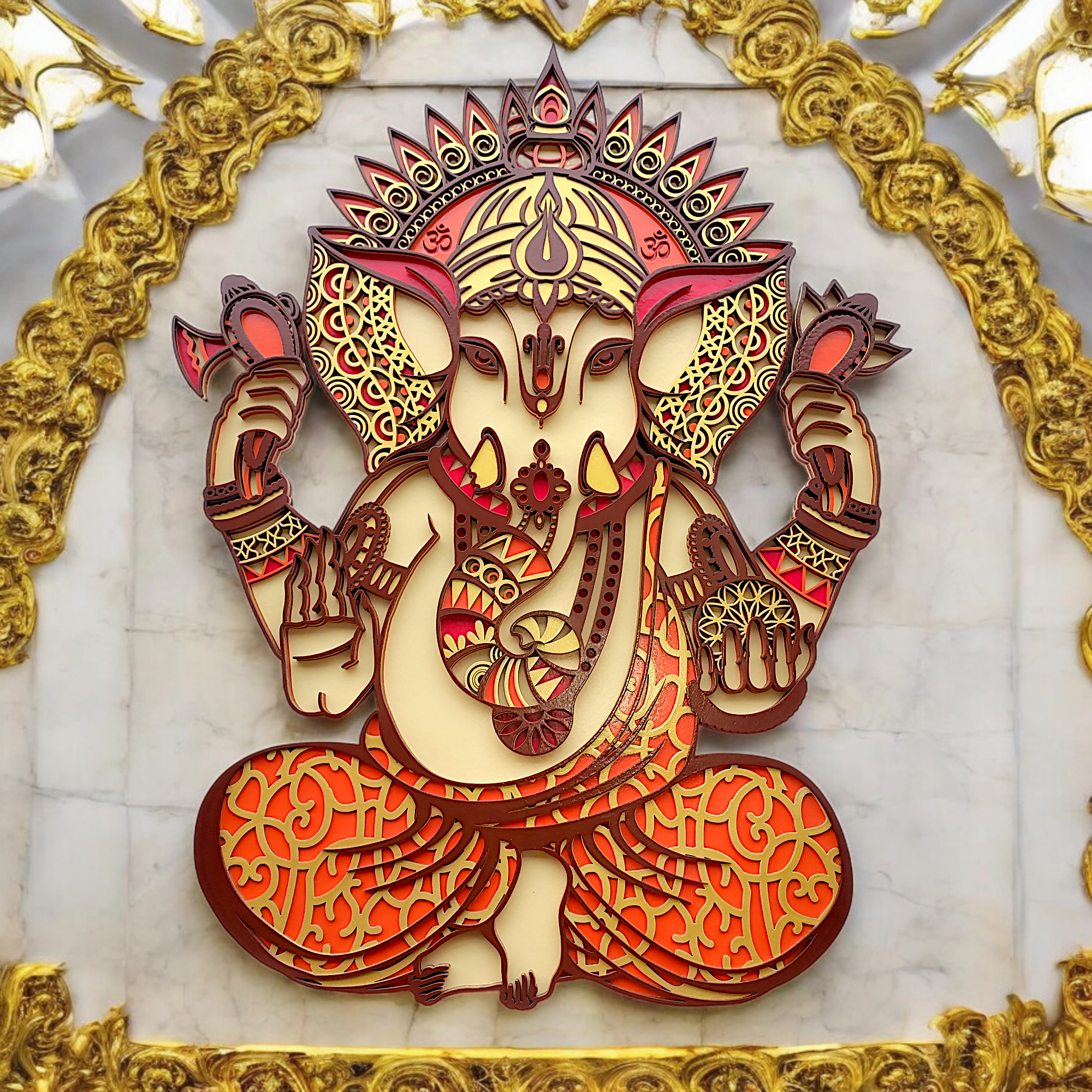 "Divine Lord Ganesh – Multilayer Wall Art" - Image 5