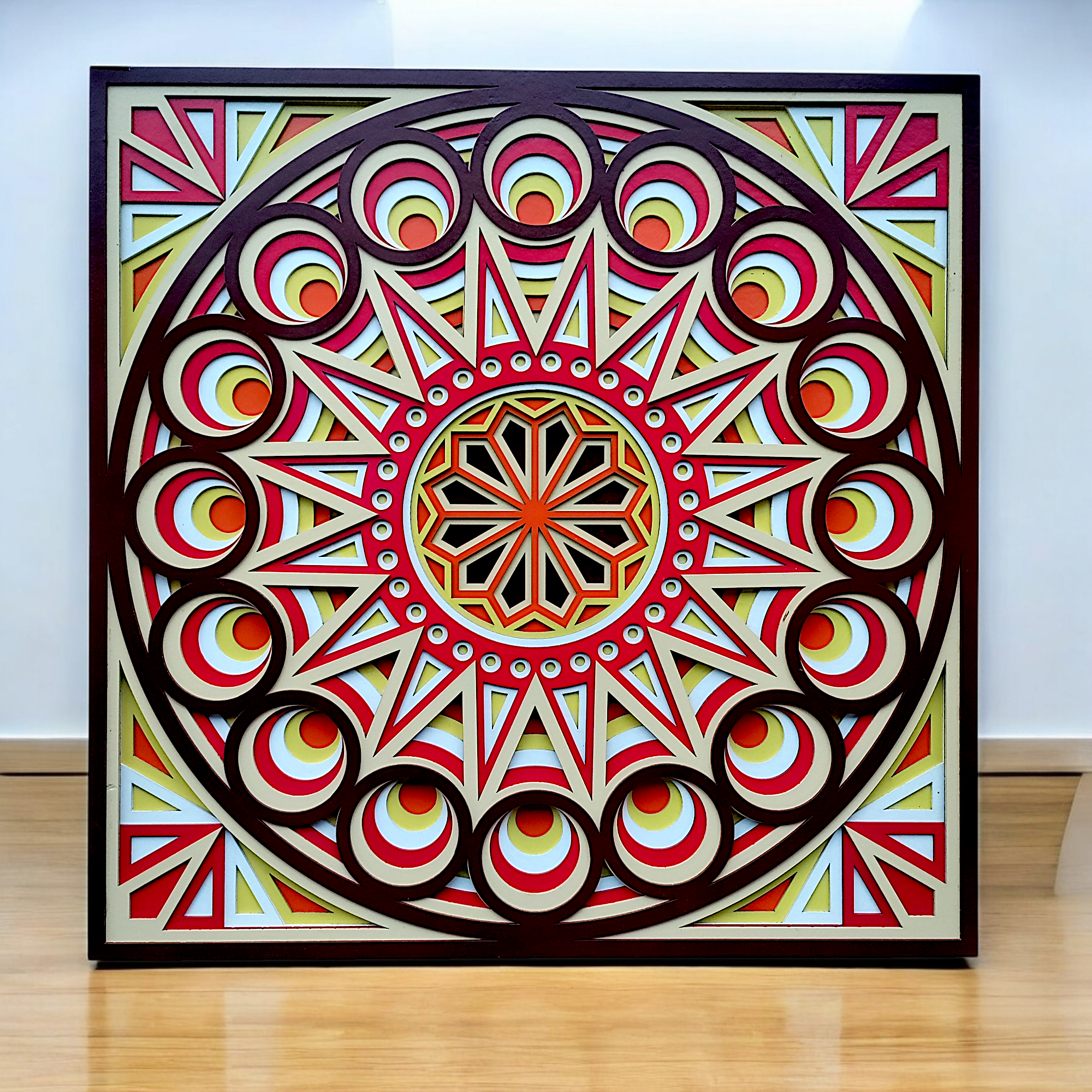 "Square Multilayer Mandala Wall Art – Intricate Spiritual Décor" - Image 5