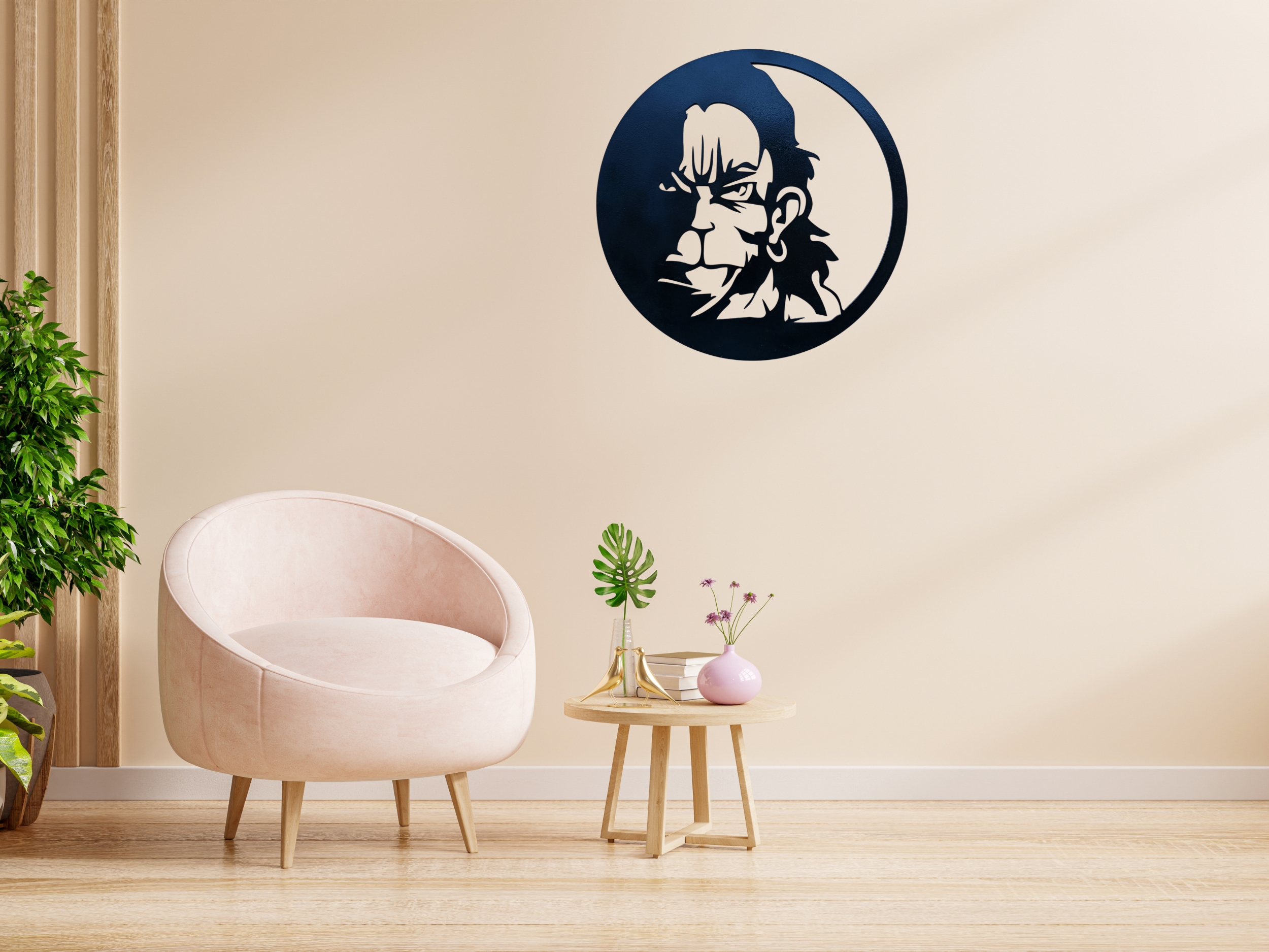 "Divine Strength – Lord Hanuman Ji Wall Art Panel" - Image 4